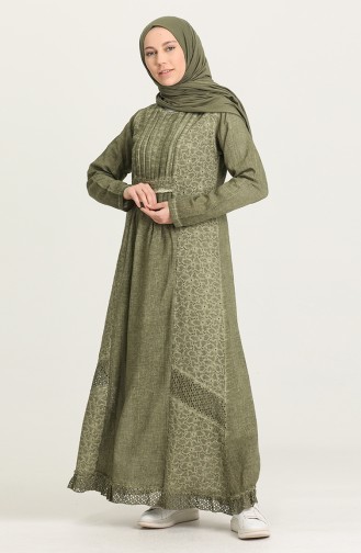 Khaki Hijab Dress 92210-01