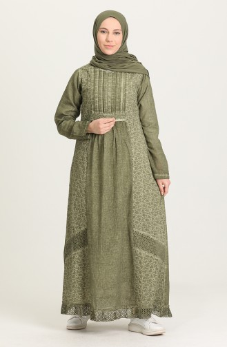 Khaki Hijab Kleider 92210-01