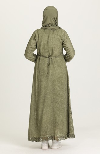 Khaki Hijab Kleider 92210-01