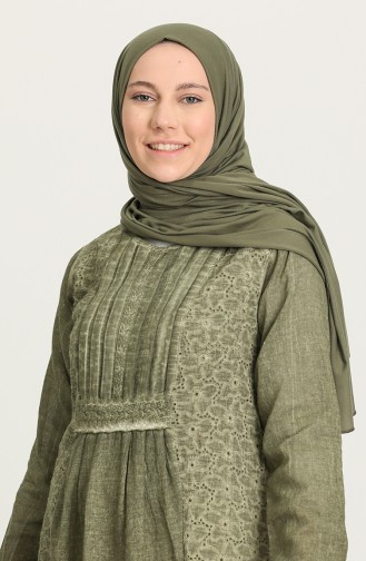 Khaki Hijab Dress 92210-01