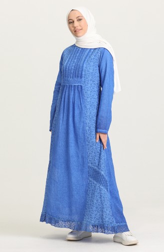 Saks-Blau Hijab Kleider 92210-02