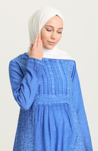 Saks-Blau Hijab Kleider 92210-02