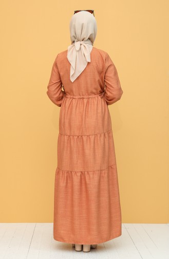 Ziegelrot Hijab Kleider 21Y8257-02