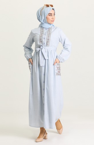 Blau Hijab Kleider 21Y8260-04