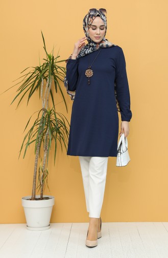 Kolyeli Tunik 1540-02 Lacivert