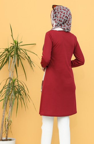 Kolyeli Tunik 1540-03 Bordo