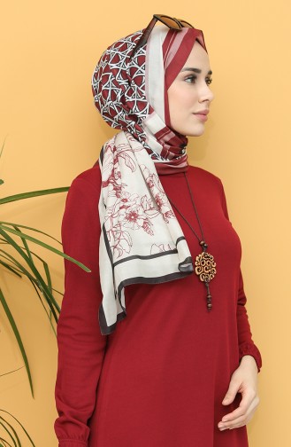 Kolyeli Tunik 1540-03 Bordo