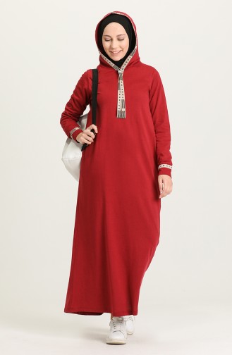 Weinrot Hijab Kleider 4127-04