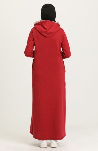 Claret red İslamitische Jurk 4127-04