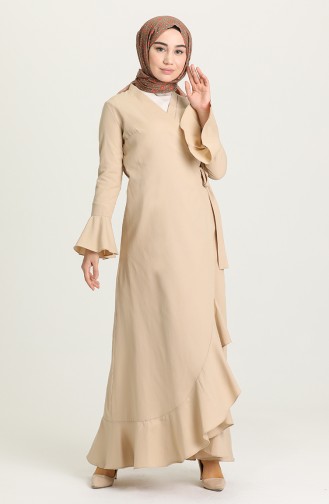 Beige Abayas 7293-04