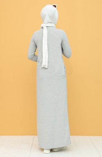 Gray Hijab Dress 4049-04