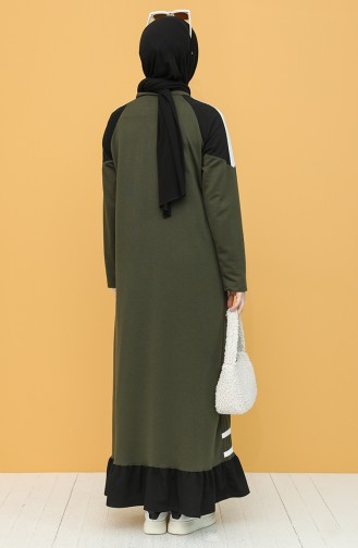 Khaki Hijab Dress 4101-02
