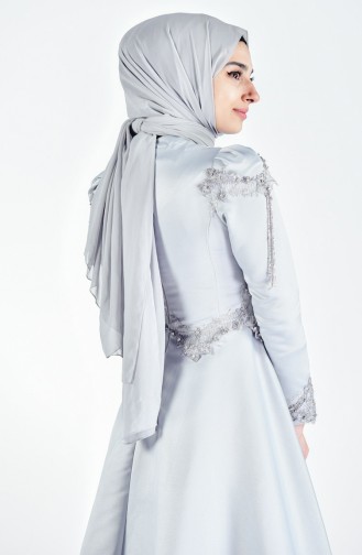 Blau Hijab-Abendkleider 6145-02