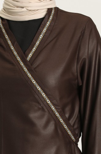 Yandan Bağlamalı Namaz Elbisesi 1010-01 Kahverengi