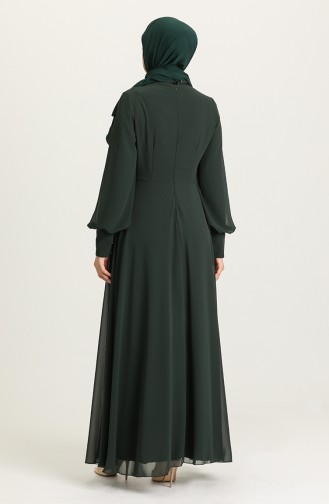 Green Hijab Evening Dress 52785-05