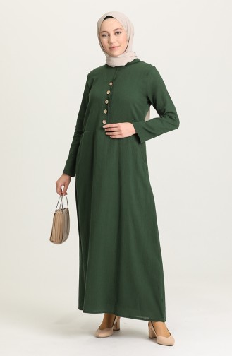 Dark Green İslamitische Jurk 12205-01