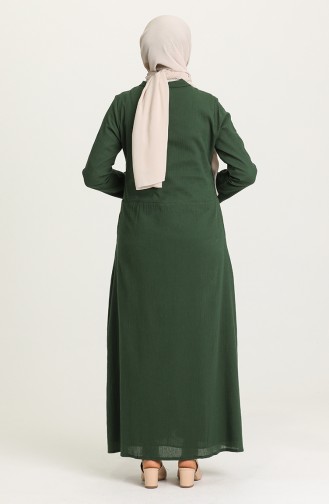 Robe Hijab Vert Foncé 12205-01