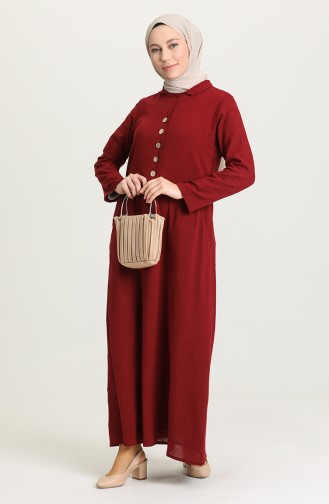 فستان أحمر كلاريت 12205-02