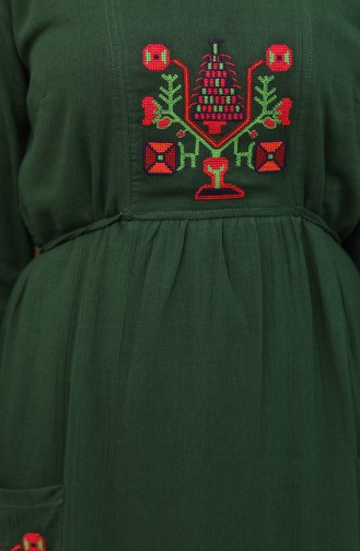 Robe Hijab Vert Foncé 22205-07