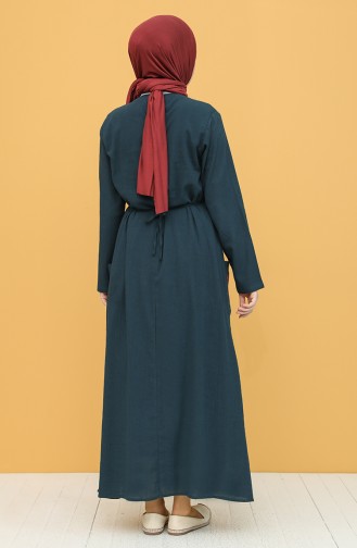 Petrol Hijab Dress 22205-08