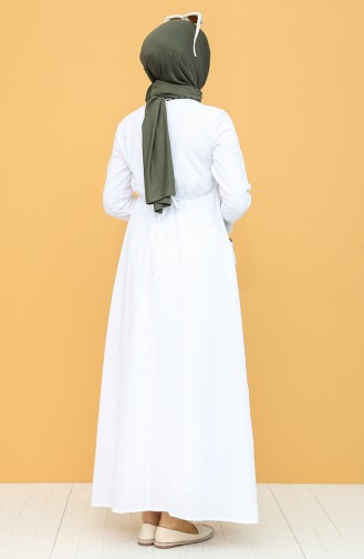 White Hijab Dress 22215 -02