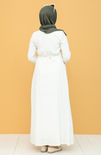 Cream Hijab Dress 22215 -04