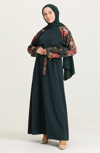 Smaragdgrün Hijab Kleider 2500-01