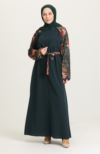 Smaragdgrün Hijab Kleider 2500-01