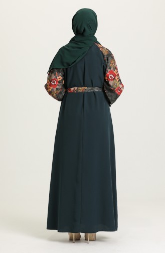 Smaragdgrün Hijab Kleider 2500-01