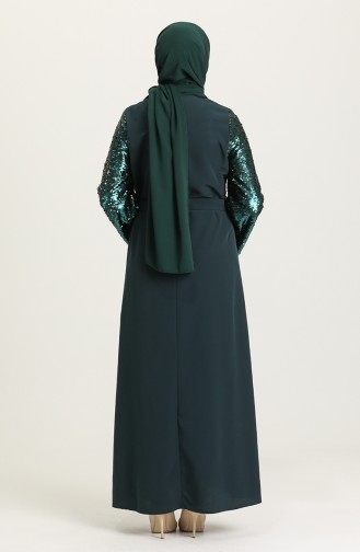 Smaragdgrün Hijab Kleider 2601-01