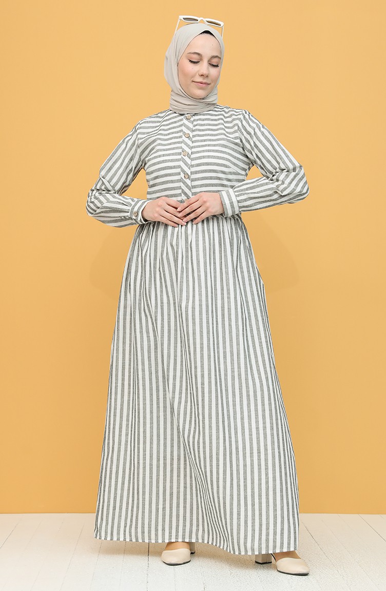 Gray Hijab Dress 21003-01