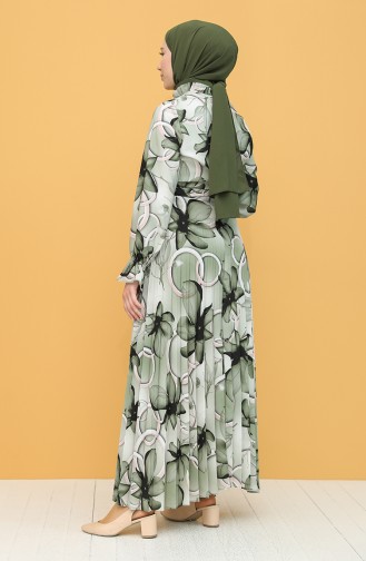 Khaki Hijab Kleider 3101-01