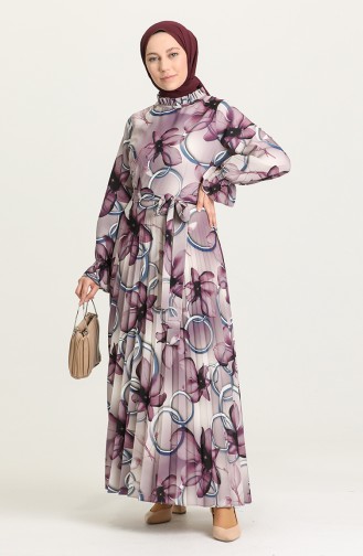 Plum Hijab Dress 3101-04