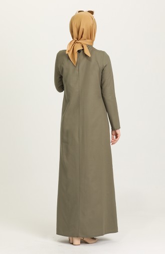 Khaki Hijab Kleider 3326-04