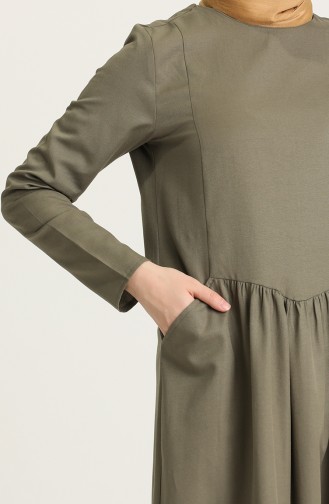 Khaki İslamitische Jurk 3326-04