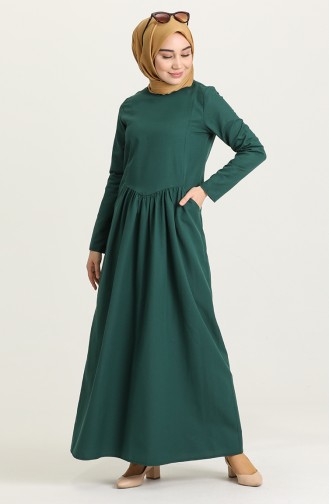 فستان أخضر زمردي 3259-07