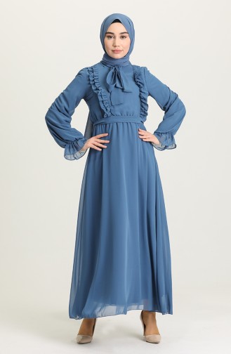 Indigo Hijab Dress 5312-03
