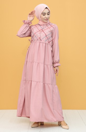 Dusty Rose Hijab Dress 21Y8257-04