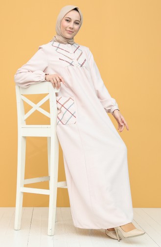 Beige Hijab Dress 21Y8258-04
