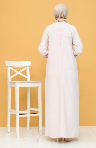 Beige Hijab Kleider 21Y8258-04