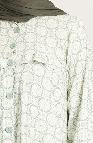 Boydan Düğmeli Elbise 21Y8346-03 Yeşil