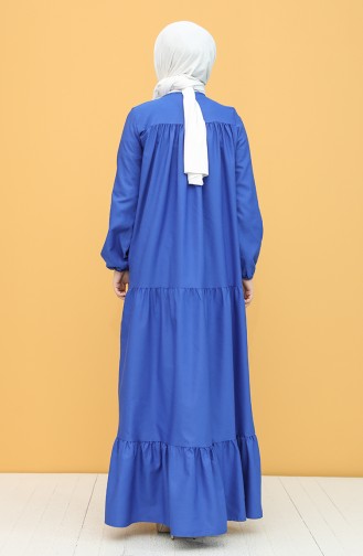 Saks-Blau Hijab Kleider 7288-03