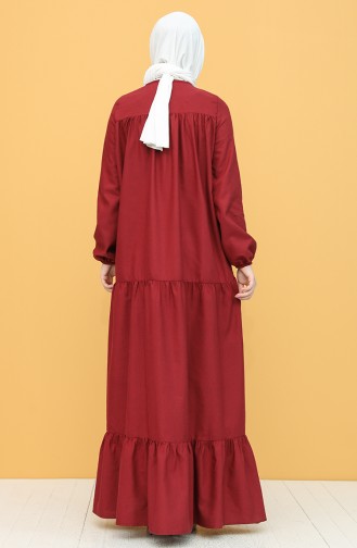 Weinrot Hijab Kleider 7298-07