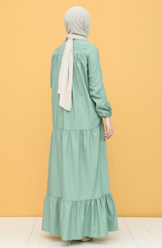 Grün Hijab Kleider 7288-12