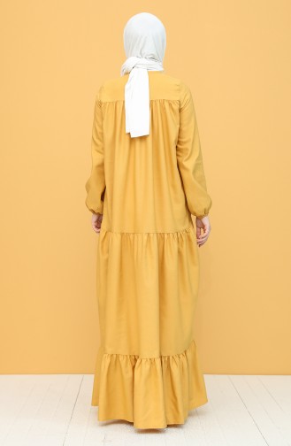 Yellow Hijab Dress 7288-13