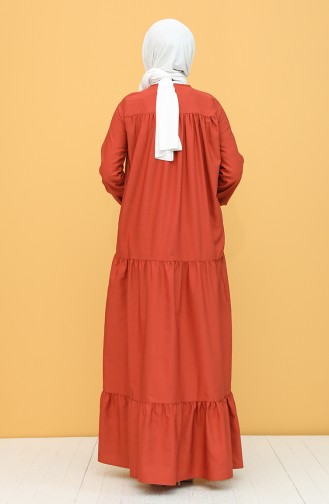 Robe Hijab Couleur brique 7288-18