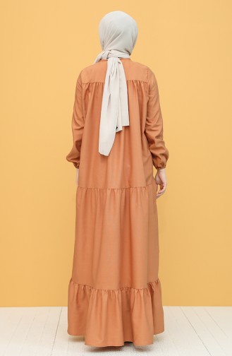 Keksfarbe Hijab Kleider 7288-19
