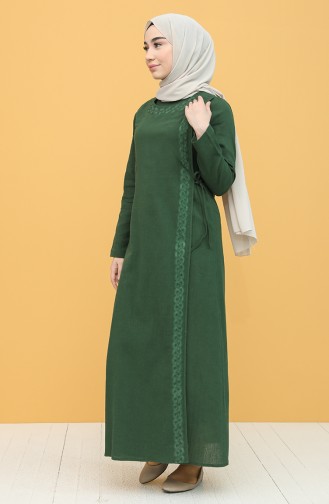 Dark Green Hijab Dress 0004-01