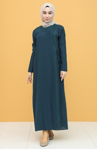 Petrol Hijab Dress 0004-05