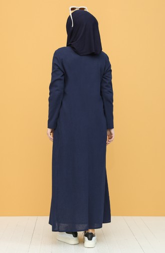 Navy Blue Hijab Dress 0004-06